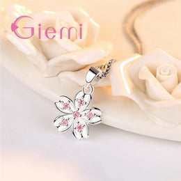 Cherry Blossom Zircon Necklace