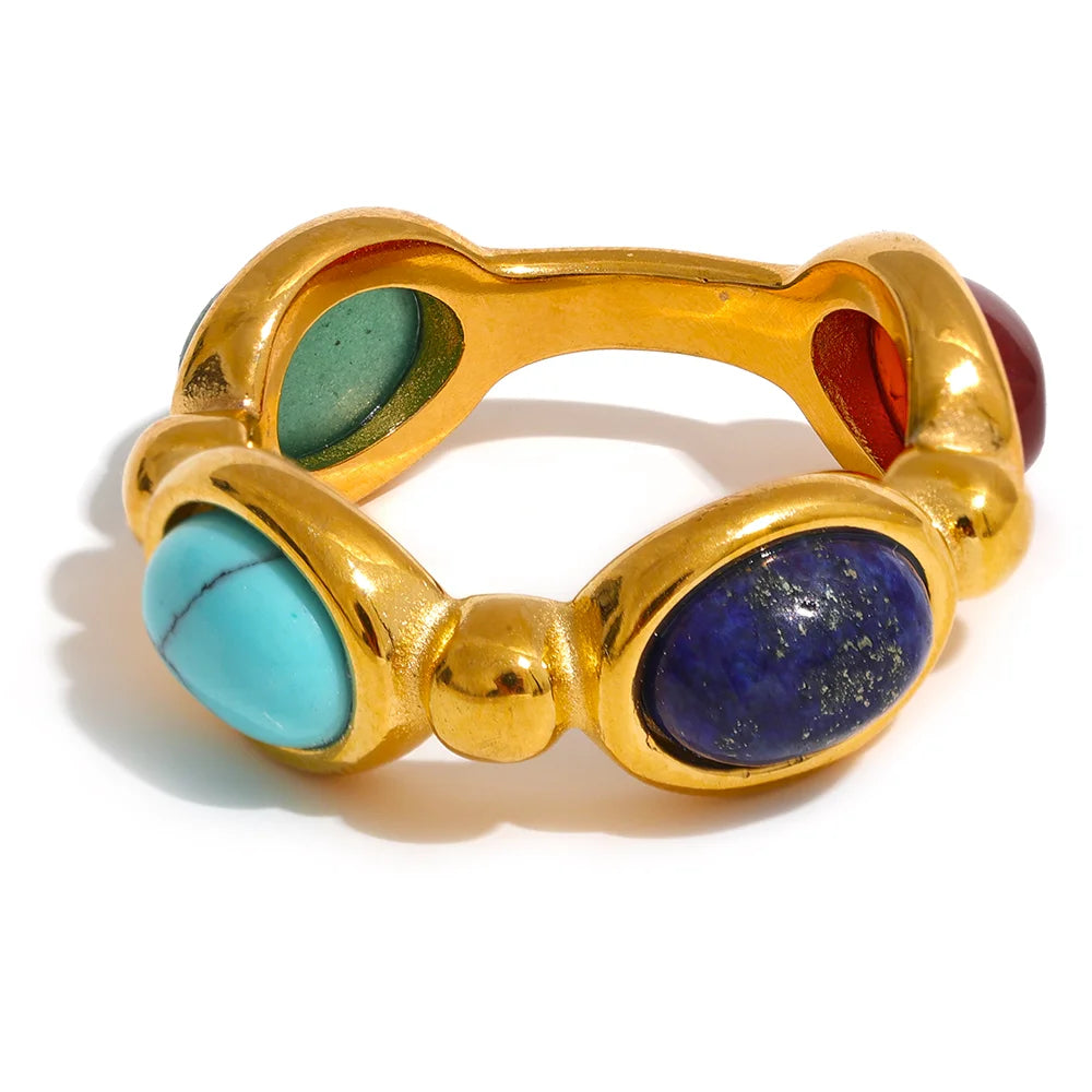Agate Stainless Steel Ring