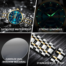 POEDAGAR Luminous Calendar Watch