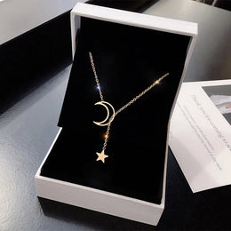 Moon Star Charm Necklace