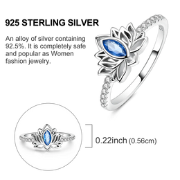 Blue Zircon Moon Ring