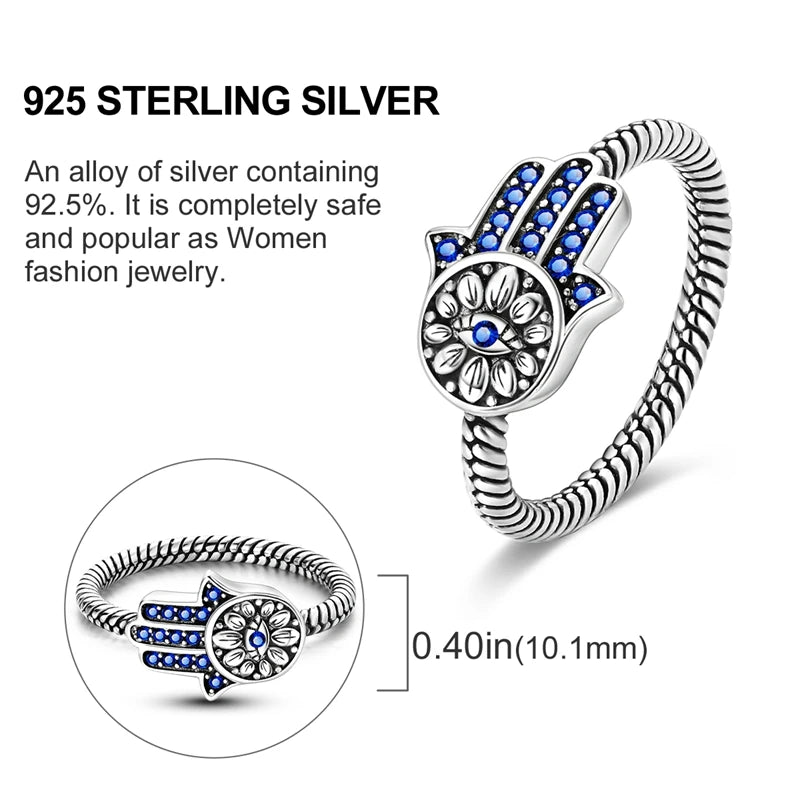 Blue Zircon Moon Ring