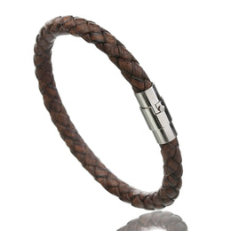 Woven Leather Magnetic Bracelet