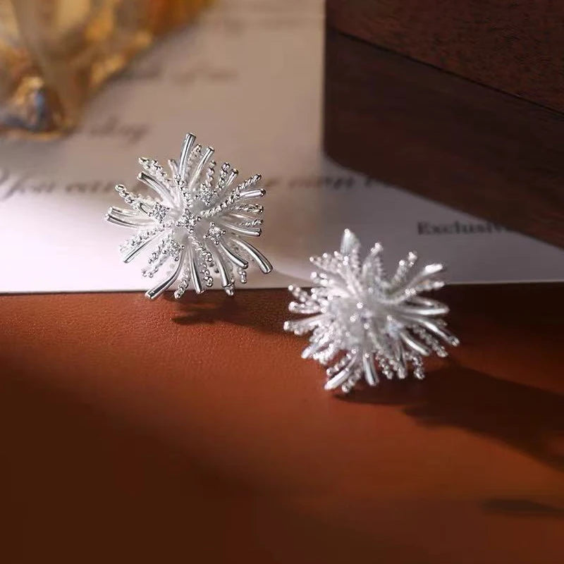 Zircon Flower Stud Earrings