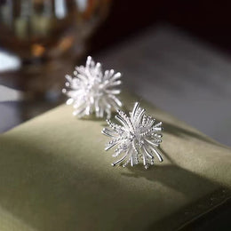 Zircon Flower Stud Earrings