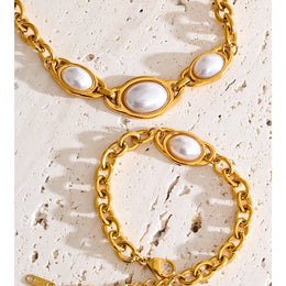 Golden Pearl Chain Set