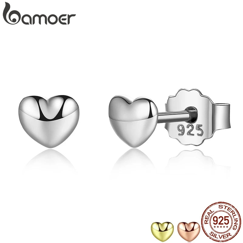 Petite Heart Silver Earrings