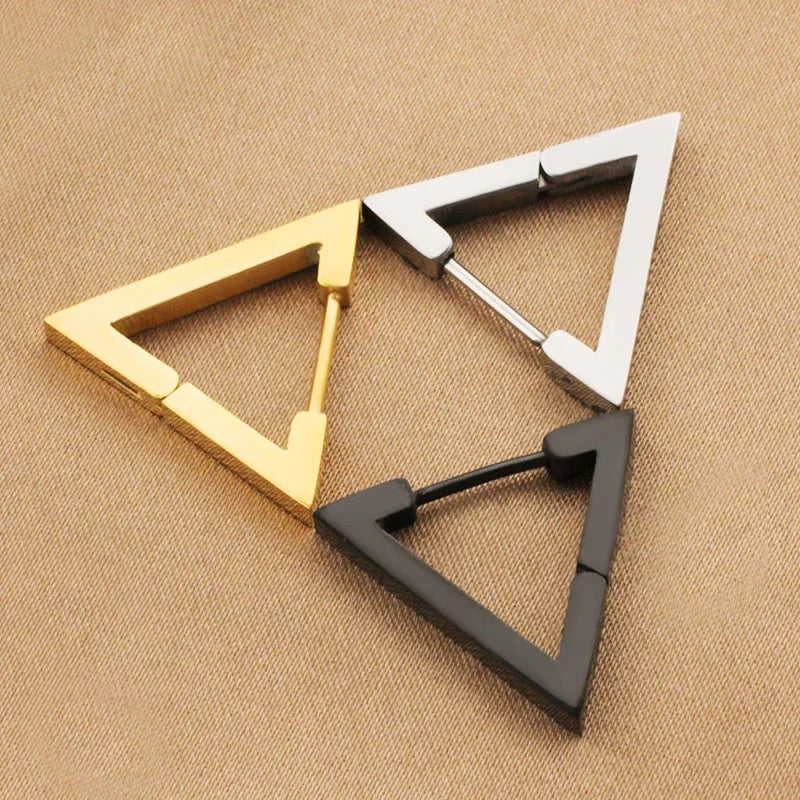 Stainless Triangle Hoop Earrings