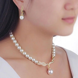 Gold Pearl Bridal Set