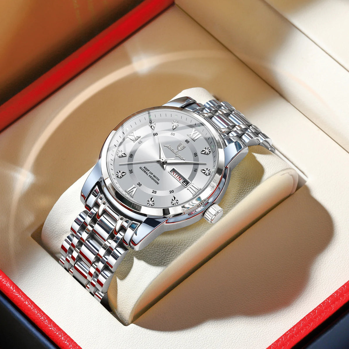 POEDAGAR Luminous Calendar Watch