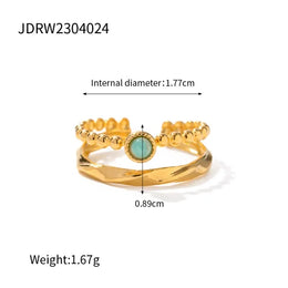 Natural Stone Steel Ring