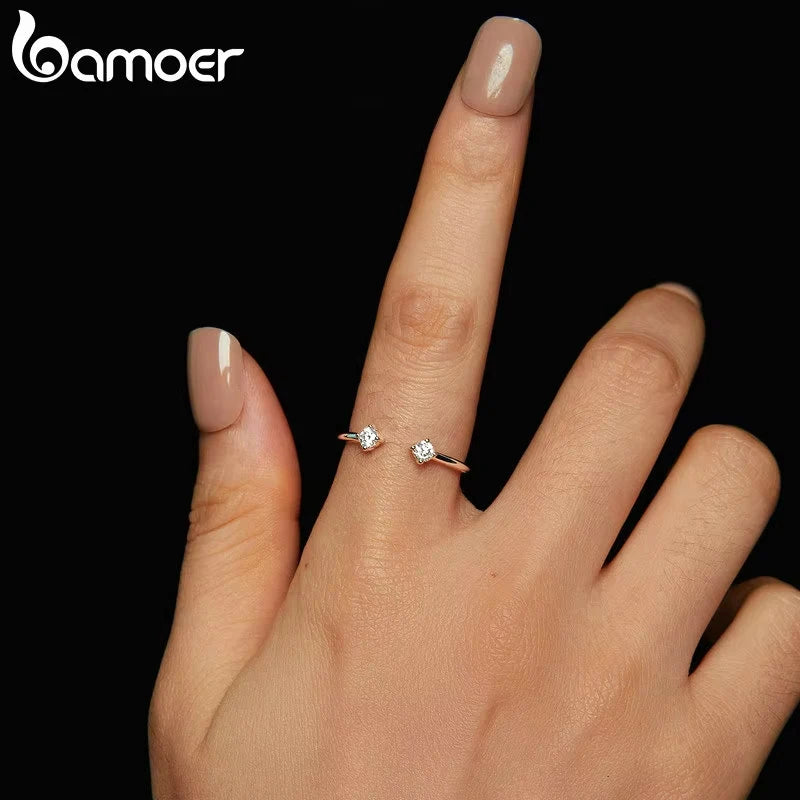 Moissanite Adjustable Silver Ring
