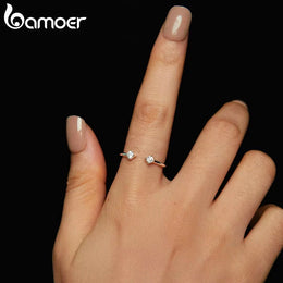 Moissanite Adjustable Silver Ring