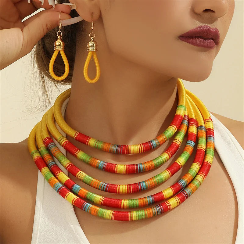 African Woven Choker Set