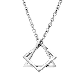 Interlocking Geometric Steel Necklace