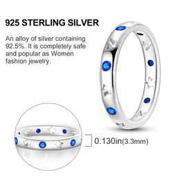 Blue Zircon Moon Ring