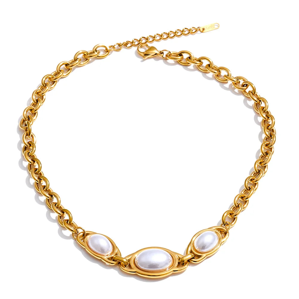 Golden Pearl Chain Set