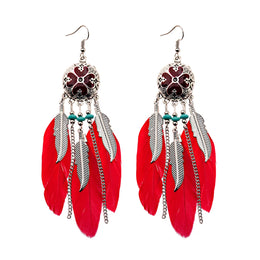 Dreamcatcher Feather Tassel Earrings