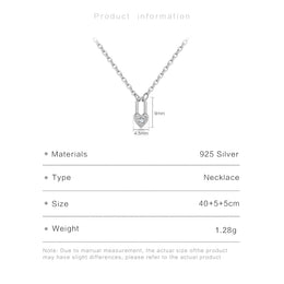 Heart Padlock Silver Necklace