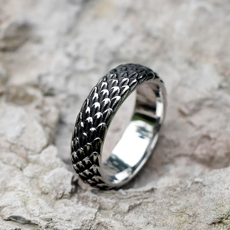 Viking Dragon Steel Ring