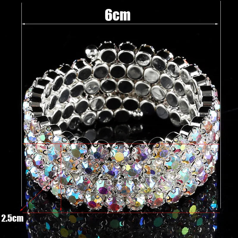 Crystal Bridal Layered Bangles