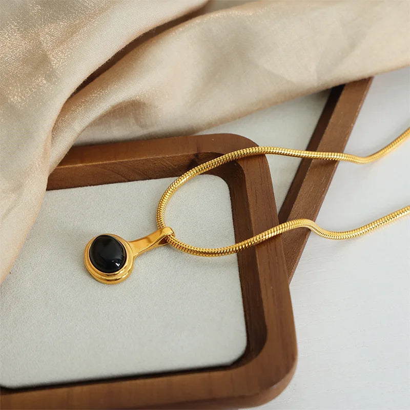 Black Onyx Pendant Necklace