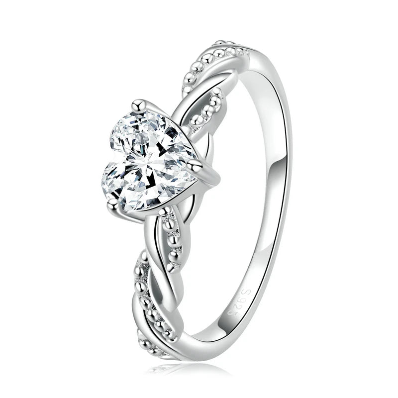 Romantic Silver Heart Ring