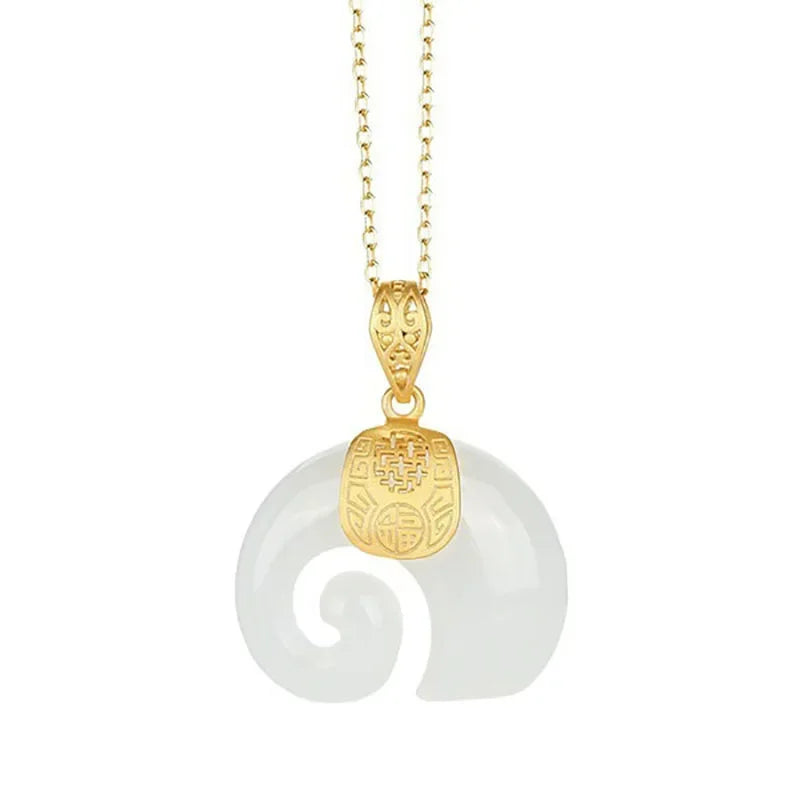 Jade Elephant Pendant Necklace