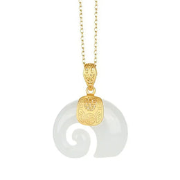 Jade Elephant Pendant Necklace