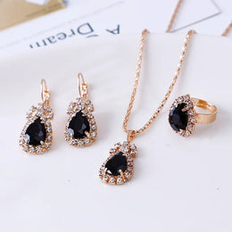 Blue Crystal Bridal Set