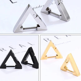 Stainless Triangle Hoop Earrings