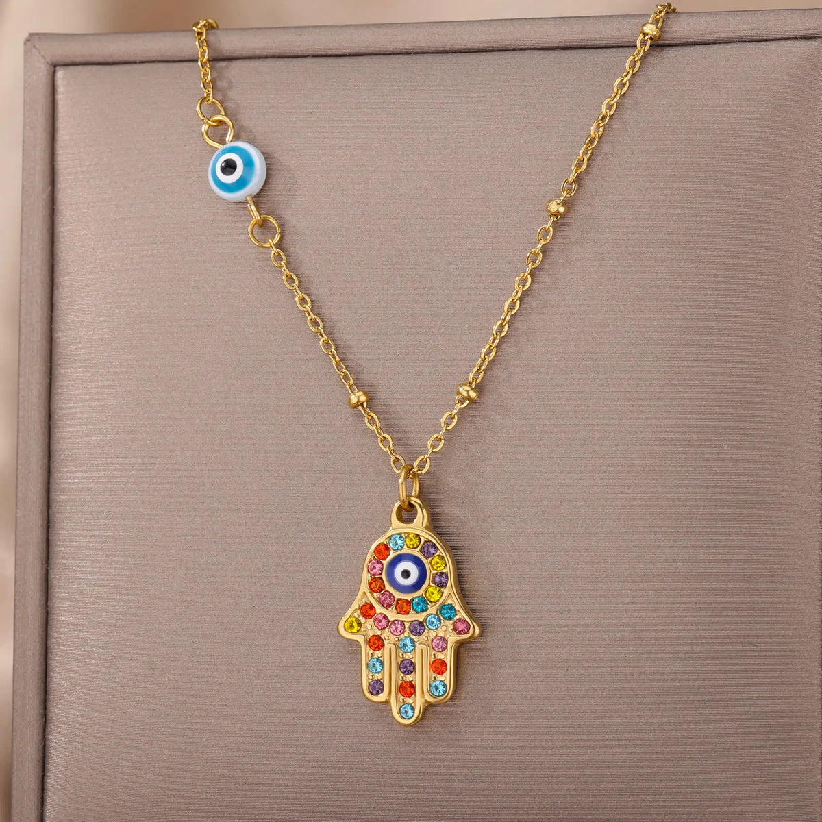 Zircon Evil Eye Necklace