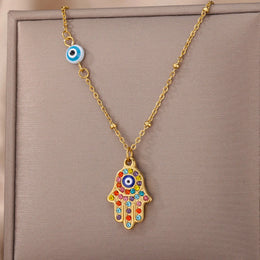 Zircon Evil Eye Necklace