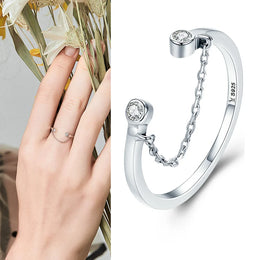 WOSTU Adjustable Sterling Ring