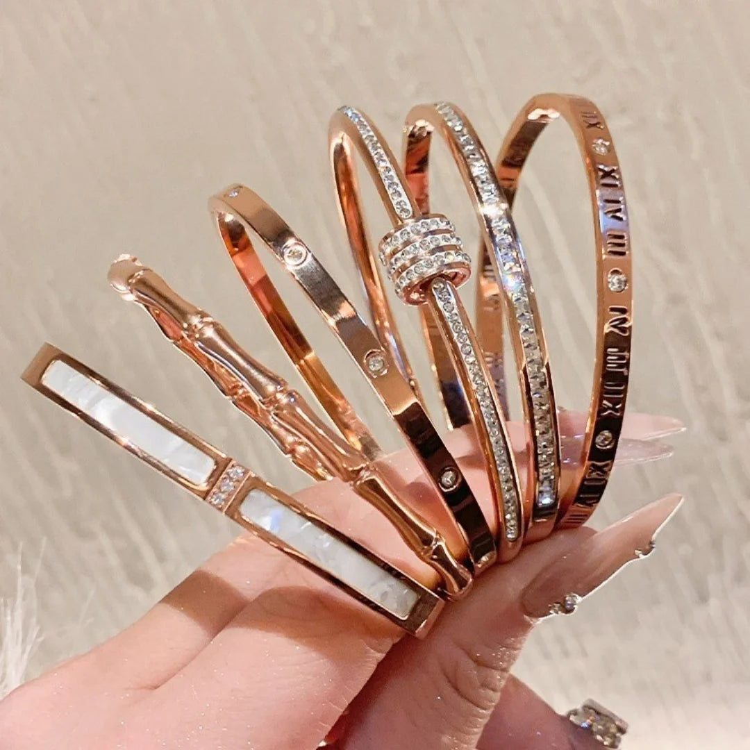 Starry Steel Bangle Bracelet
