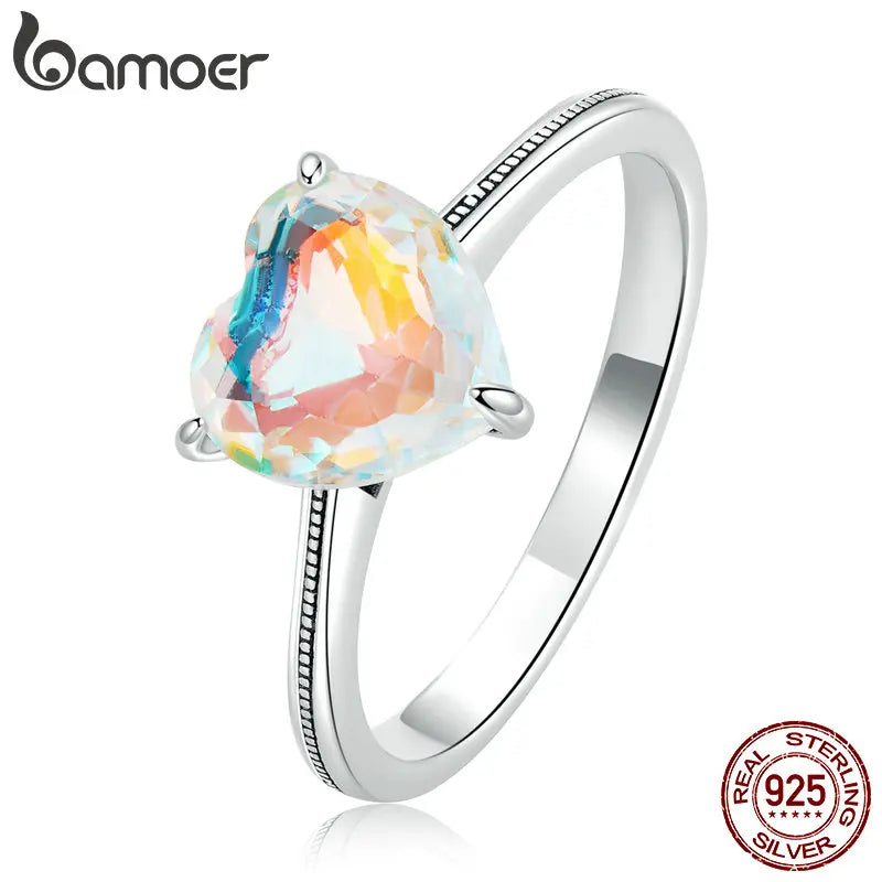 Sparkling Silver Heart Ring