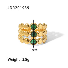 Natural Stone Steel Ring