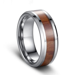 Koa Wood Steel Ring