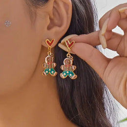 Christmas Bow Bell Earrings