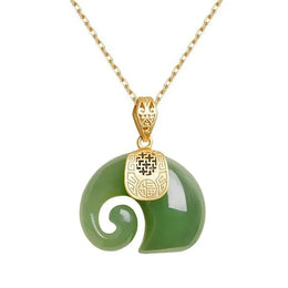 Jade Elephant Pendant Necklace
