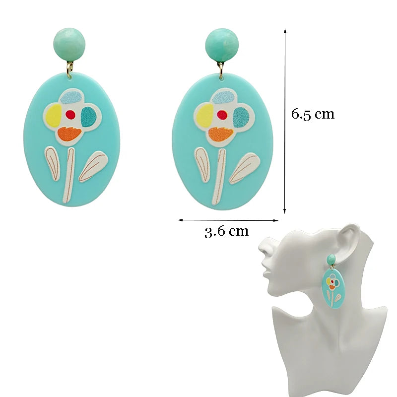 Colorful Resin Dangle Earrings