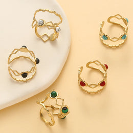 Natural Stone Open Ring