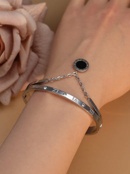 Roman Crystal Steel Bangle