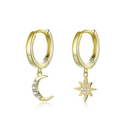Moon Star Dangle Earrings