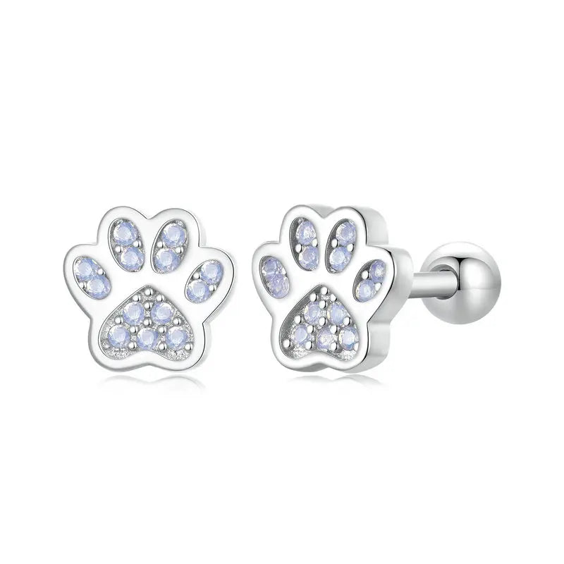 Pink Opal Paw Studs
