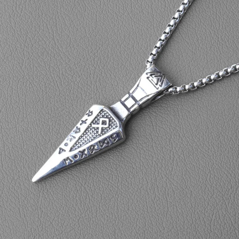 Pharaoh Spear Steel Necklace