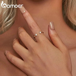 Moissanite Adjustable Silver Ring