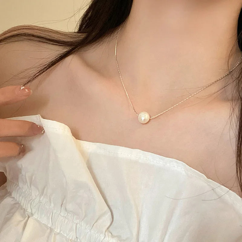 Sterling Pearl Chain Necklace
