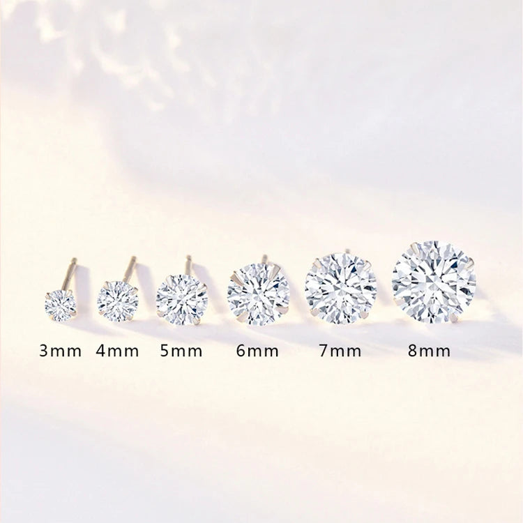 Cubic Zirconia Silver Studs