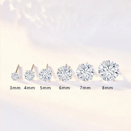 Cubic Zirconia Silver Studs